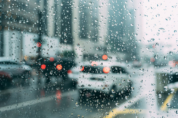 driving in the rain in San Francisco